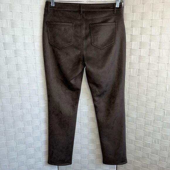J Jill Womens Faux Suede Pants Size 10 Mocha Brown Beach Boho Contemporary Soft - Picture 14 of 15